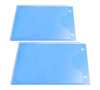SUPVOX 2pcs Blue Acrylic A4 Wall Mount File Organizer, Vertical Brochure Holder Rack for Pamphlets, Flyers and Documents, Wall Mounted Magazine Folder for Office and Home
