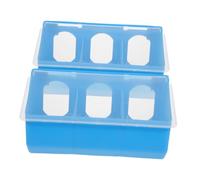 SUPVOX 2pcs Blue Plastic Pigeon Feeding Box with Lid Triple Compartment Hanging Feeder for Water Food and Grit Suitable for Gamefowl and Chicken Feeding Cages Spill-resistant Design