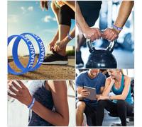 SUPVOX 2pcs Blue Silicone Wrist Straps Thank You Wristbands with Printing and Comfortable Fit, Simple and Colourful Wrist Straps for Everyday Wear