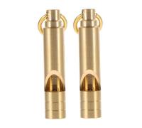 SUPVOX 2pcs Brass Whistle Keychain High Pitch Survival Whistle Outdoor Emergency for Camping Hiking Fishing