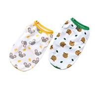 SUPVOX 2pcs Breathable Dog Vests for Pets Lightweight Cartoon Design Comfortable and Washable Dog Apparel for Hot Weather Grey Mouse Bear