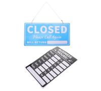 SUPVOX 2PCS Business Hours Sign Set with Rewritable Opening Hours Stickers, Open Closed Signs for Business Window and Door, Outdoor Store Operation Display for Retail, Office, Restaurant