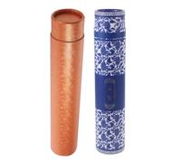 SUPVOX 2pcs Calligraphy Scroll Storage Tubes Pull-out Design, 35-62cm Extendable Poster Holders, Blue and Gold Porcelain Art Painting Scroll Containers for Artist Supplies