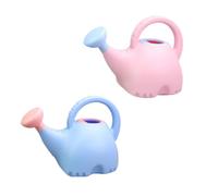 SUPVOX 2Pcs Cartoon Elephant Shaped Watering Cans for 1.5L Plastic Gardening Watering Kettles Blue and Pink Set, Suitable for Indoor Outdoor Plant Horticulture and Succulent Care