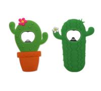 SUPVOX 2pcs Cartoon Model Bottle Opener Set with Cactus Shape, Silicone Material, Practical Bottle Opening Tool for Home and Travel Use, Unique and Eye-catching Design