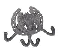 SUPVOX 2pcs Cast Iron Horse Head Wall Hooks Vintage Iron Key and Hat Hanging Hooks for Coat Rack Rustic for Entryway and Home Organization