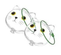 SUPVOX 2pcs Cat Hair Storage Box Green Eyeball Pet Hair Keepsake Memorial Capsule Keychain for Collecting Whisker