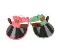 SUPVOX 2pcs Cat Sun Hat Lightweight Windproof Small Dog Outdoor Pet Headwear Casual Photo Prop for
