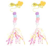 SUPVOX 2pcs Cat Swing Toy Extendable Hanging Toy for Indoor Cats Interactive Pet Plaything Cup Design Cartoon Insect Shape for Self-play and Exercise
