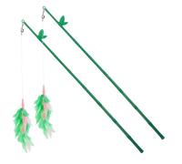 SUPVOX 2pcs Cat Teaser with Cute Plume Design Interactive Indoor Cat Fishing Pole for Kitten Play and Relationship Strengthening Made of Material