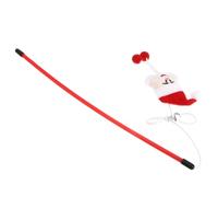 SUPVOX 2pcs Cat Teasing Rods Santa Claus Appearance Xmas Cat Teaser Red Pp Material Interactive Toy to Keep Fit and Exercise Play with Your