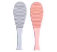 SUPVOX 2pcs Cat Tongue Comb Set with Fish-shaped Soft Bristles, Massage Grooming Brush for Shedding and Loose Fur Removal, Blue and Pink Pet Brush for Indoor Cats