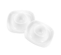 SUPVOX 2pcs Ceramic Egg Holder Set for Household and Breakfast Use Square Creative Porcelain Egg Cups Suitable for Soft and Hard Boiled Kitchen Dining Stands