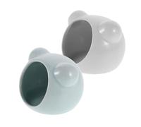 SUPVOX 2pcs Ceramic Hamster Nest Cool Bath Container Hideout for Dwarf Gerbils Mice Small Pets Blue White and Easy Maintenance