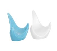 SUPVOX 2pcs Ceramic Ocarina Stand Holder for 6/12-hole Instruments - Musical Instrument Display Base and Hand Support for Flute Ocarina - Blue and Design for Home or Stage Use