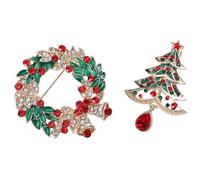 SUPVOX 2pcs Christmas Brooch Metal Breastpin Alloy Xmas Tree Pins Multi-purpose Decorative Brooch Pin with Adorable Appearance for Ceremonies and Celebrations