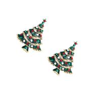 SUPVOX 2pcs Christmas Tree Brooch for Women Alloy Decorative Pins with Stylish Shining Look, for Parties, Long-term Use on Bags and Sweaters