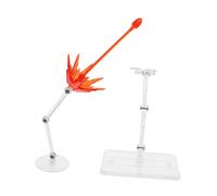 SUPVOX 2pcs Clear Plastic Action Figure Display Stand with Energy Effects Mini Doll Holder Base for Model Protection and Futuristic Decoration