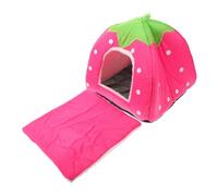 SUPVOX 2pcs Cotton Strawberry Tent for Dogs and Cats Soft and Comfortable Dome Shape Slide Bottom Indoor Bed for Pets