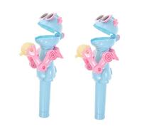 SUPVOX 2pcs Creative Robot Lollipop Holder for Blue Novelty Candy Case with Press Button Mouth Safe Material Birthday Gift and Party Fun Relaxation for Boys