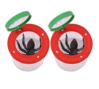SUPVOX 2pcs Critter Viewer Cage Optical Lens Magnifier Box for Outdoor Biological Observation School Experiments Camping and Travel Transparent Red and Green Lid Insect Observation Kit