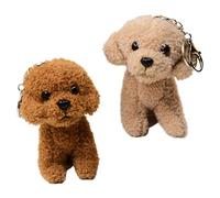 SUPVOX 2Pcs Cute Plush Dog Keychains Lightweight Cartoon Dog Pendants Decorative Bag Charms for Birthday