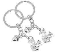 SUPVOX 2pcs Cute Squirrel and Pine Cone Keychains Set, Animal Pendant Bag and Backpack Key Rings for Women, Soft Decorative Accessories