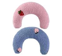 SUPVOX 2pcs Cute U-shaped Pillow for Pets Soft Cat Belly Pillow Calming Design for Small Kitten and Puppy Neck Support