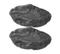 SUPVOX 2pcs Dark Grey Plush Velvet Toilet Seat Lid Covers - Soft, Dustproof, Absorbent Bathroom Toilet Lid Protectors, Machine Washable for Household Use