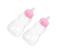 SUPVOX 2Pcs Decorative Milk Bottle Piggy Bank Pink Candy Container for Boys Birthday Party Decorations Generous Capacity Easy to Clean Engaging Savings Jar