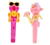 SUPVOX 2pcs Dinosaur Robot Lollipop Holder with Interactive Realistic Movements Candy Case for Party Favors Engaging Pink Dinosaur Candy Holders for Boys