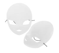 SUPVOX 2pcs DIY Blank White Fox Mask Frosted Plastic Full Face Masquerade Masks for Hand Painting for Creative Decoration Random Color
