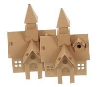 SUPVOX 2pcs DIY Cardboard Castle Building Kit for Educational Puzzle Hand Eye Coordination Creative Handmade Playhouse for Boys and Indoor Fun Gift