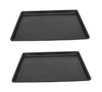 SUPVOX 2pcs Dog Cage Tray and Pet Poop Tray Plastic Pet Toilet 43.5x32.4x2.5cm Black for Household Dog Crate