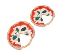 SUPVOX 2pcs Dog Flying Disc Soft Cotton Rope Chew Pizza Shape Interactive Outdoor Tossing for Puppy Training and Fetch Games