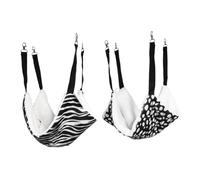 SUPVOX 2pcs Double-sided Cat Hammock Bed with Breathable Mesh 35x35cm Hanging Cat Nest Cushion for Indoor Black White Polka Dot and Zebra Pattern Pads