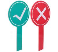 SUPVOX 2pcs Double-sided Classroom Answer Boards 15x30cm Handheld Voting Paddles Green Check and Red Cross Marks for Student Practice and Interactive Learning