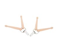 SUPVOX 2pcs Drum Stick Key Chain Key Holder Keychain Mini Drumsticks Percussion Double Drumstick Double Drum Stick Holder Beige Wood Metal