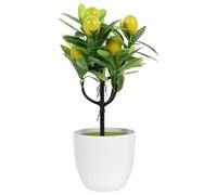 SUPVOX 2pcs Faux Lemon Potted Plant Mini Artificial Plants Plastic er Pot Fruit s Faux Mini Lemon Tree Plastic Greenery Bonsai Fake Tree Decors Indoor Yellow