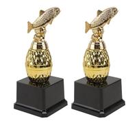 SUPVOX 2pcs Fish Reward Trophy Award Trophy Creative Fish-shaped Plastic Prize for Winners Participation Encouragement Party Awards
