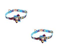 SUPVOX 2pcs Flower Dog Collar Adjustable Metal Buckle Ethnic Style Floral and Cats for Weddings and Parties Soft and Comfortable Material