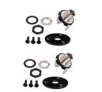 SUPVOX 2pcs for Electric Guitar Black Plate Guitar Input Jack Socket Output Screws
