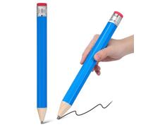 SUPVOX 2Pcs Giant Wooden Pencils Jumbo Blue Sharpen Student Stationery Fun School Writing Drawing Supplies
