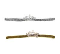 SUPVOX 2pcs Girl Crystal Crown Headbands Shiny Fairy Hair Jewelry for Newborn Comfortable Hair Accessories