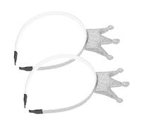 SUPVOX 2pcs Girls Hair Accessories Shiny Crown Headband for Wedding Party Favor Crown-design Headband