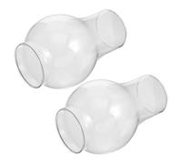 SUPVOX 2Pcs Glass Oil Lamp Covers Transparent Kerosene Lamp Chimneys Windproof High Temperature Resistant Vintage Replacement Shades