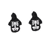 SUPVOX 2pcs Glow The Dark Skeleton Pet Jumpsuit Costume for Small Dogs and Cats Comfortable Halloween Outfit for Parties and Outdoor Activities Print Medium