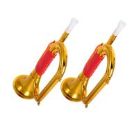 SUPVOX 2pcs Golden Bugle Trumpet Lightweight Portable Stage Performance Prop Authentic Historical Sound Educational Musical Instrument for Party Cheering