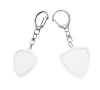 SUPVOX 2pcs Guitar Pick Holder Case with Heart-Shaped and Triangle Keyring, Mini Lightweight Organizer for Guitar Picks Storage and Display, Portable Plectrum Bag for Musicians