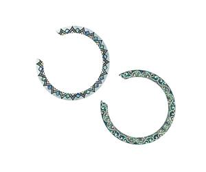 SUPVOX 2Pcs Guitar Sound Hole Rosette Stickers Acoustic Guitar Sound Hole Ring Decals with Thai Style and Royal Abalone Inlay Decor for Music Accessories